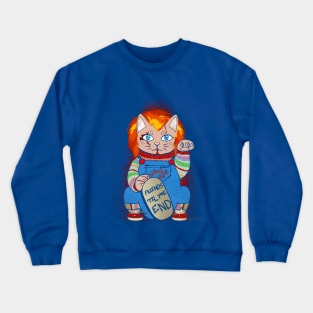 MANEKY NEKO FRIENDS TILL END PARODY HORROR HALLOWEEN 2019 Crewneck Sweatshirt